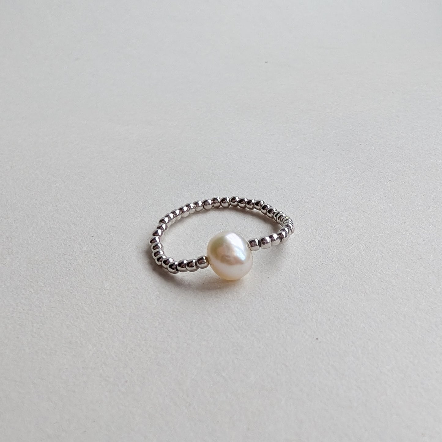 Silver Halo Pearl Ring