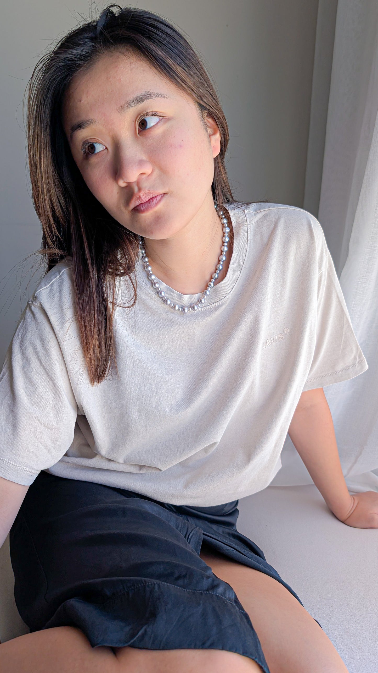 Silver Cascade Freshwater Pearl Necklace
