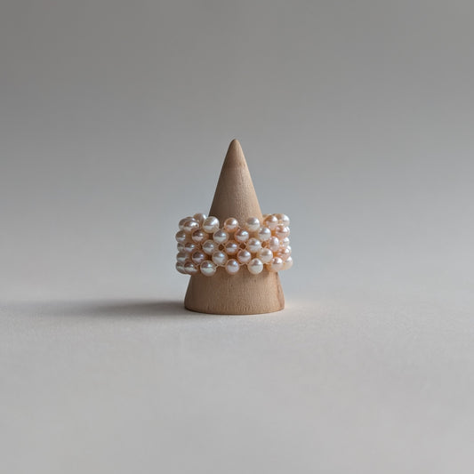 Woven Elastic Pearl Ring