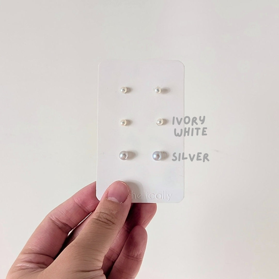 Button Pearl Studs | Extra Small