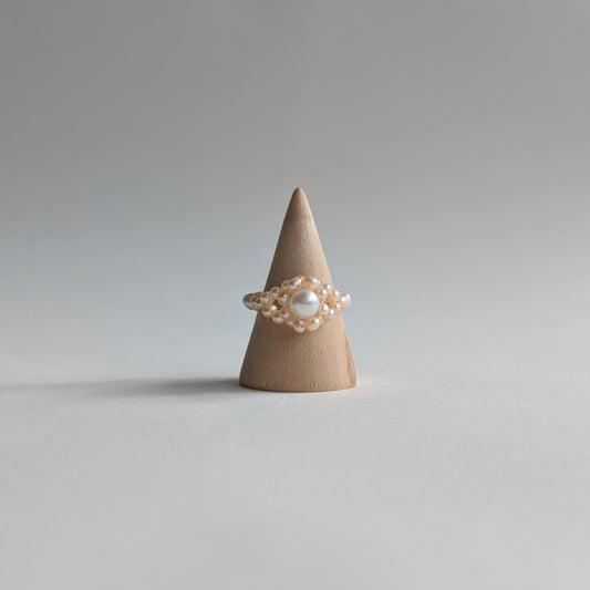 Knitted flower ring