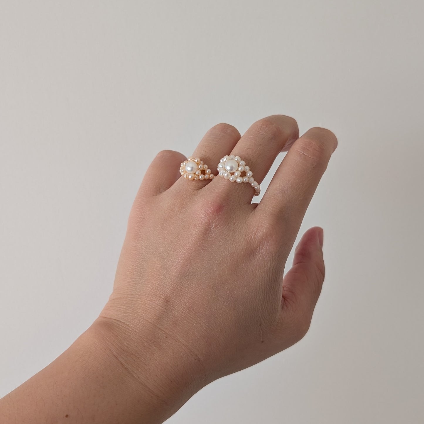 Knitted flower ring