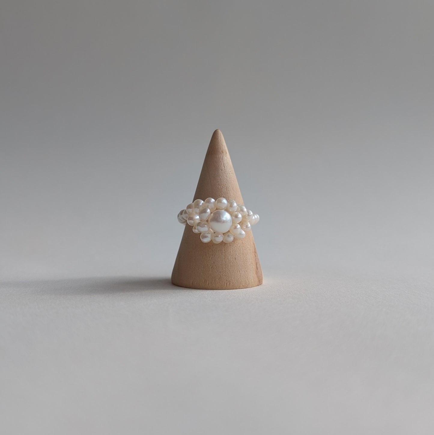 Knitted flower ring