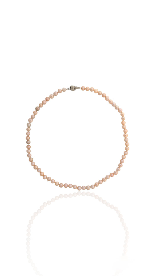 Fresh Water Pearl Necklace in Gold Pastel Colour