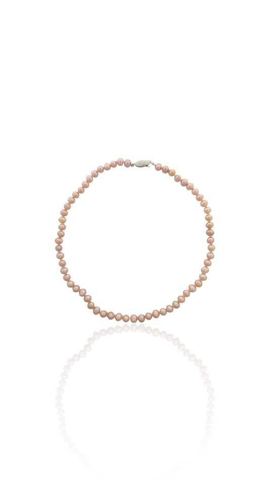 Fresh Water Pearl Necklace In Nude Pastel Colour