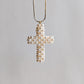 Woven Pearl Cross Pendant