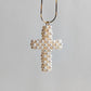 Woven Pearl Cross Pendant