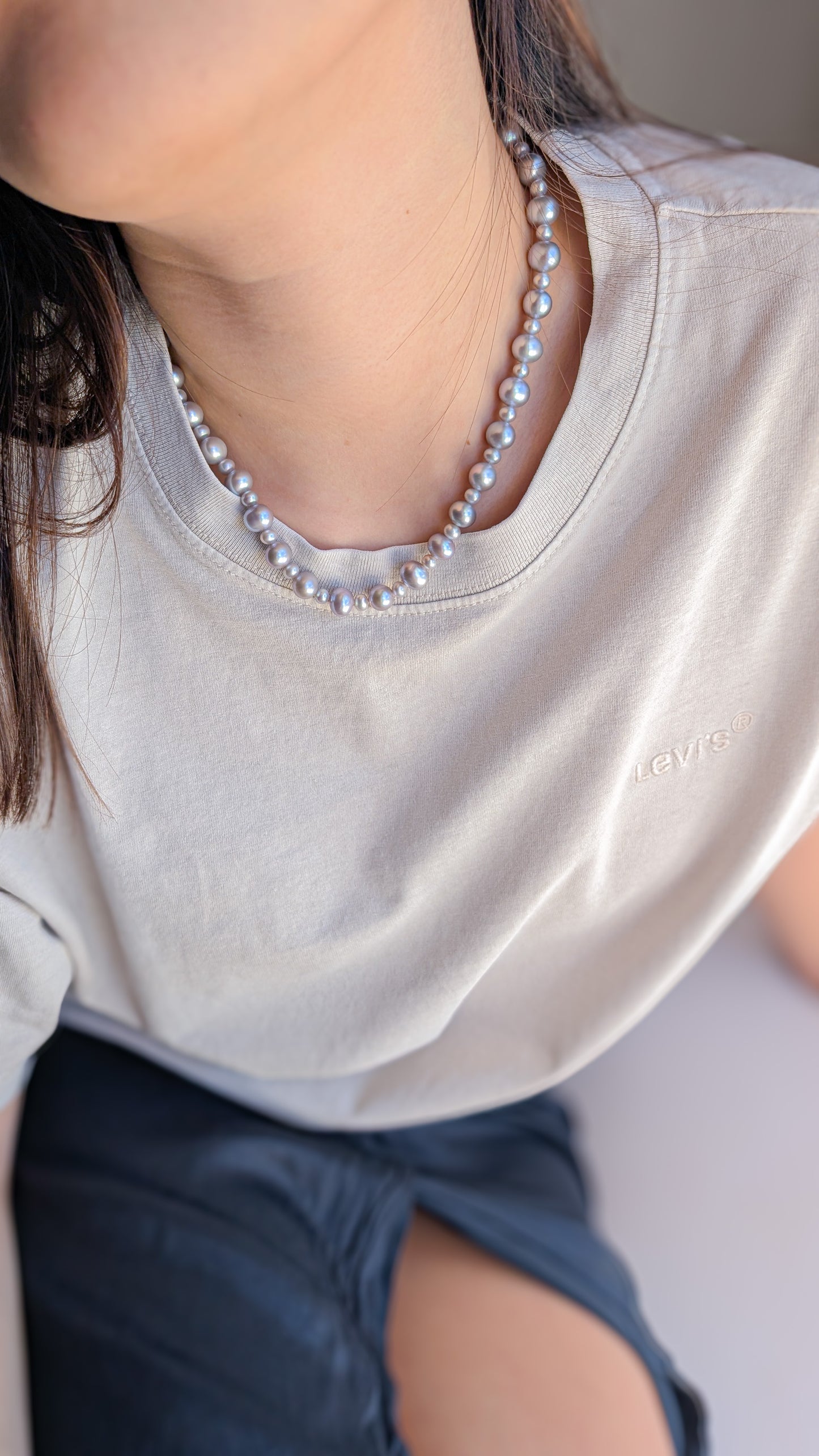 Silver Cascade Freshwater Pearl Necklace