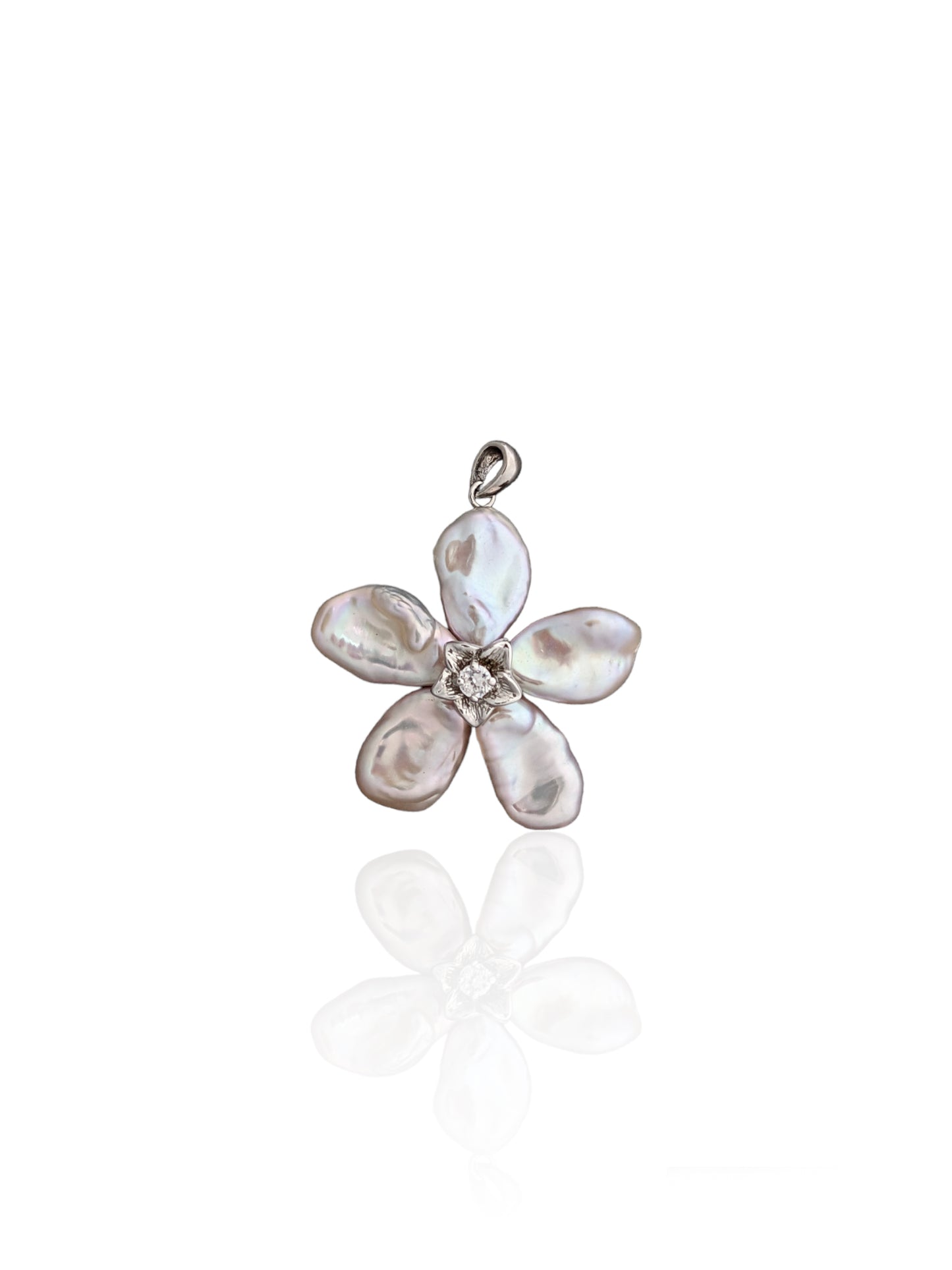 Sterling Silver Pearl Flower Pendant