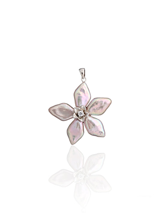 Sterling Silver Pearl Flower Pendant