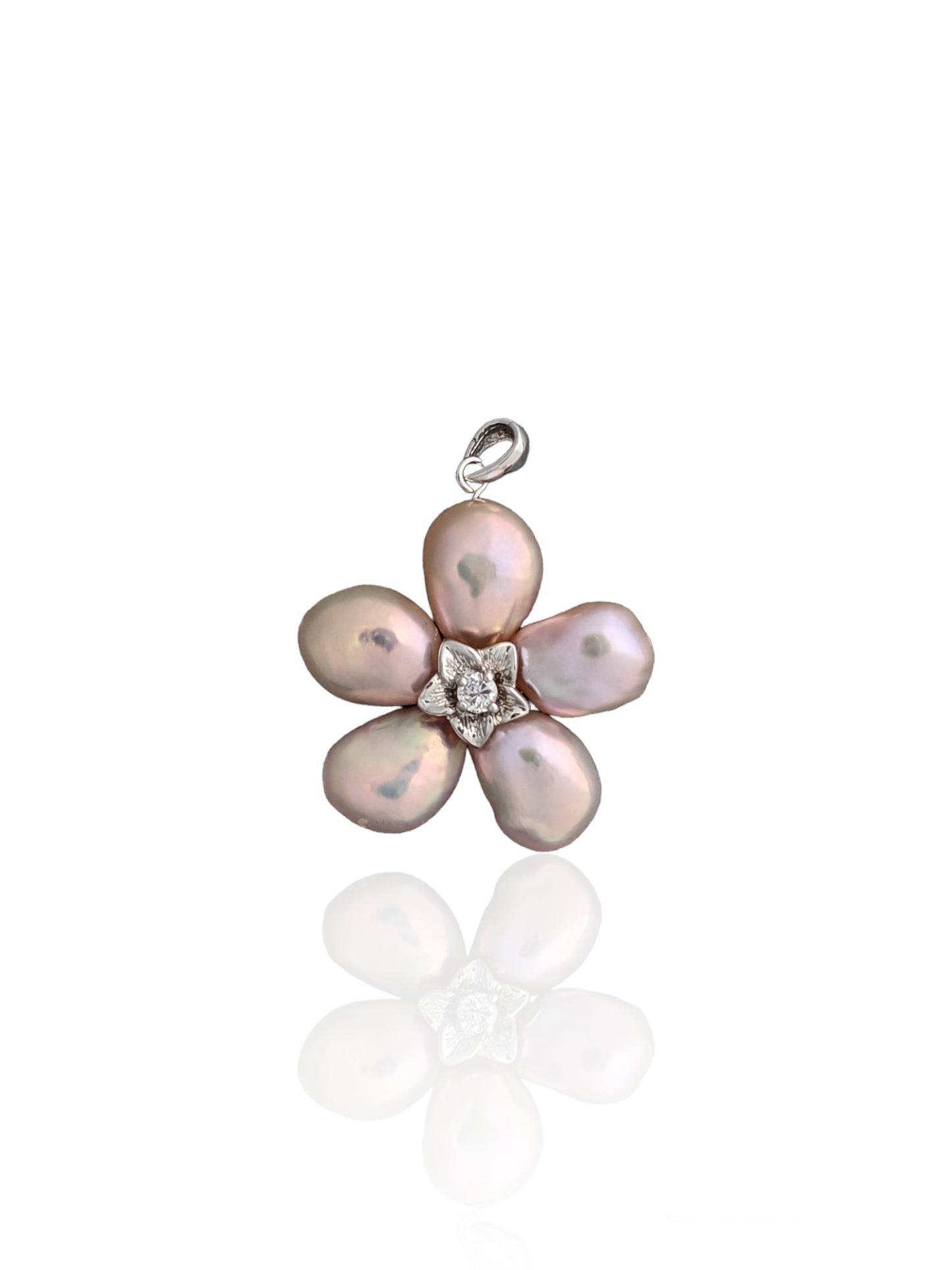 Sterling Silver Pearl Flower Pendant